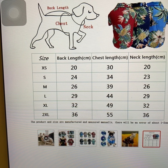 Pet Hawaiian Red Shirt - Picture 3 of 3